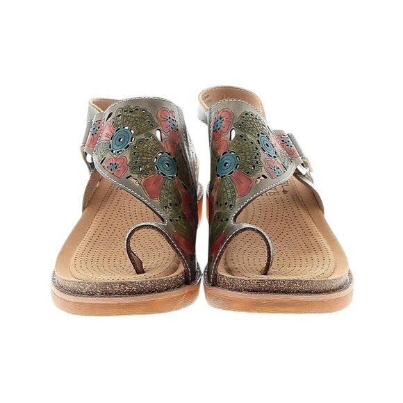 New L'Artiste By Spring Step Samya Toe Loop Sandal in Grey Multi W's EU 40 - Picture 7 of 17